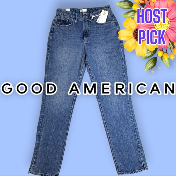 Good American Denim - 🎉HP!🎉NWT Good American “Good Boy” Curvy Straight Leg Split Cuff Jeans. Size 27